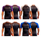 GTJJ All Black Ranked Short Sleeve Rash Guards #8268 A
