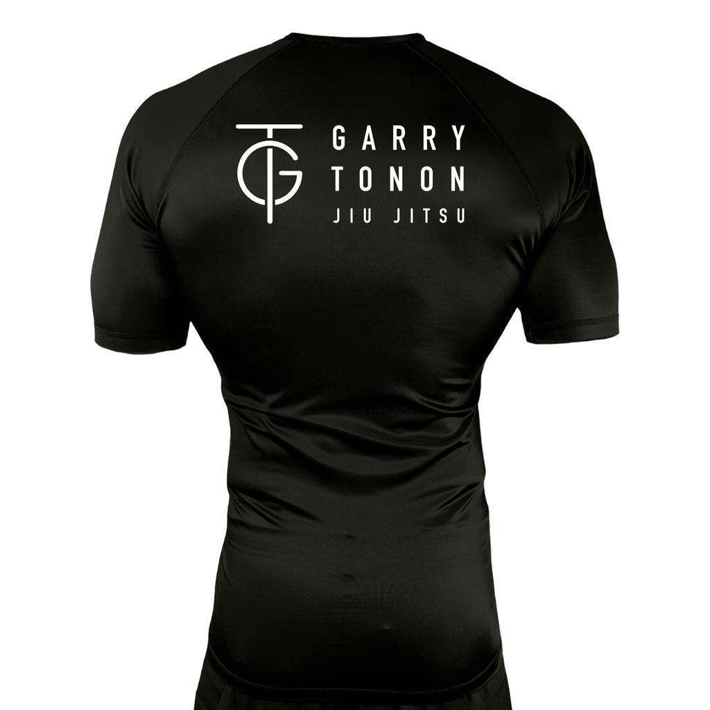 GTJJ All Black Rash Guards Short Sleeves #8268 A