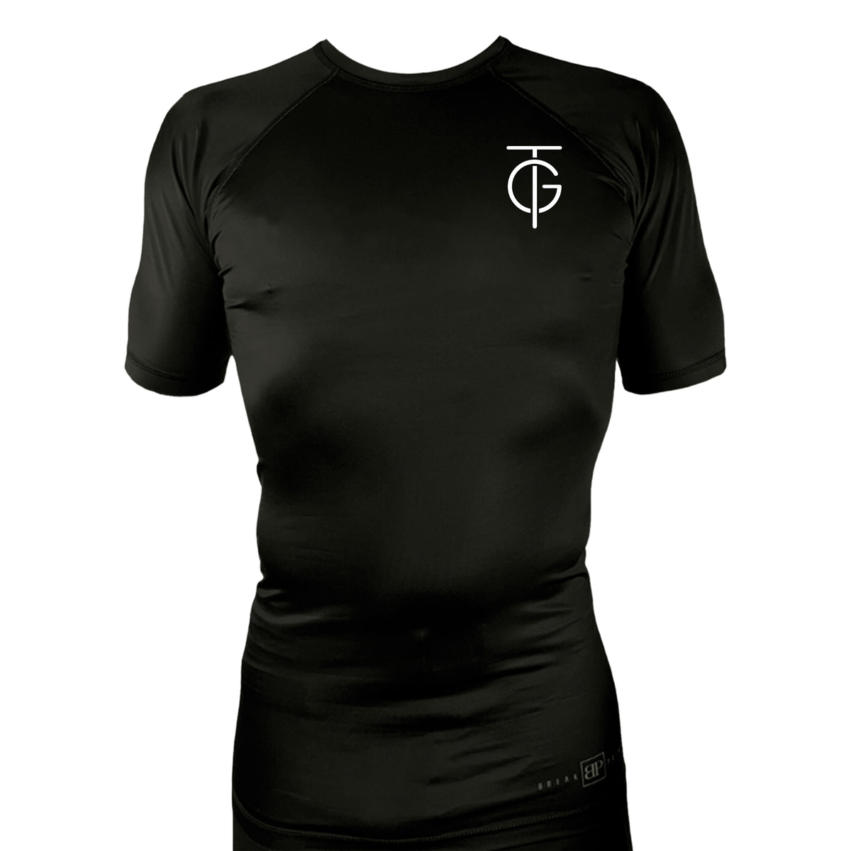 GTJJ All Black Rash Guards Short Sleeves #8268 A
