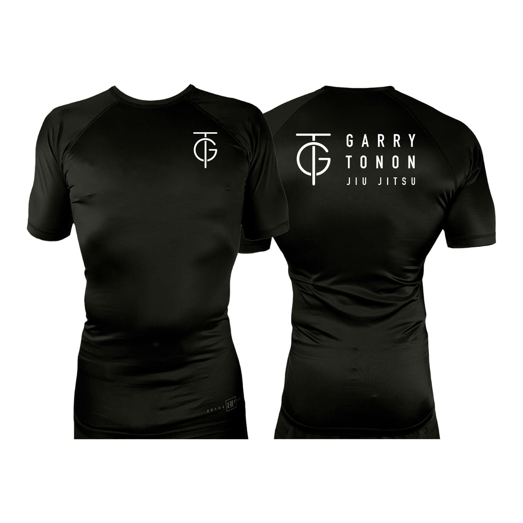GTJJ All Black Rash Guards Short Sleeves #8268 A
