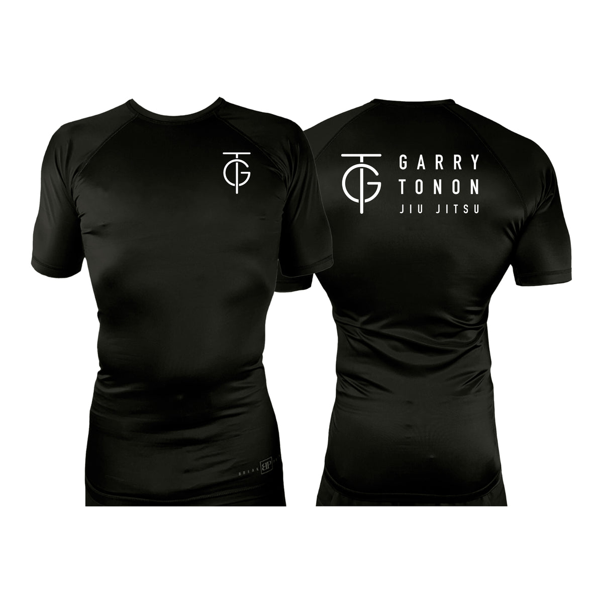 GTJJ All Black Rash Guards Short Sleeves #8268 A