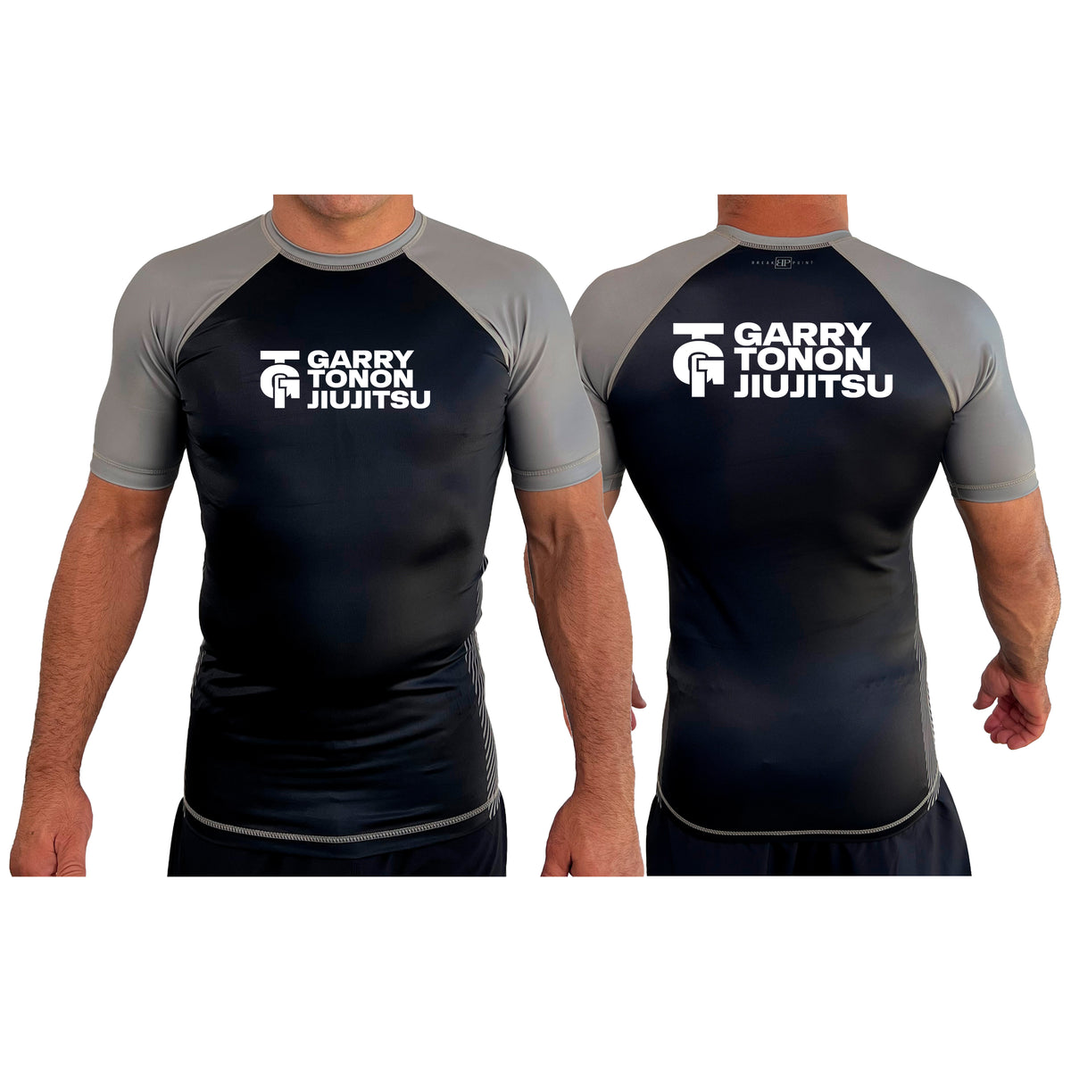 GTJJ All Black Ranked Short Sleeve Rash Guards #8268 D