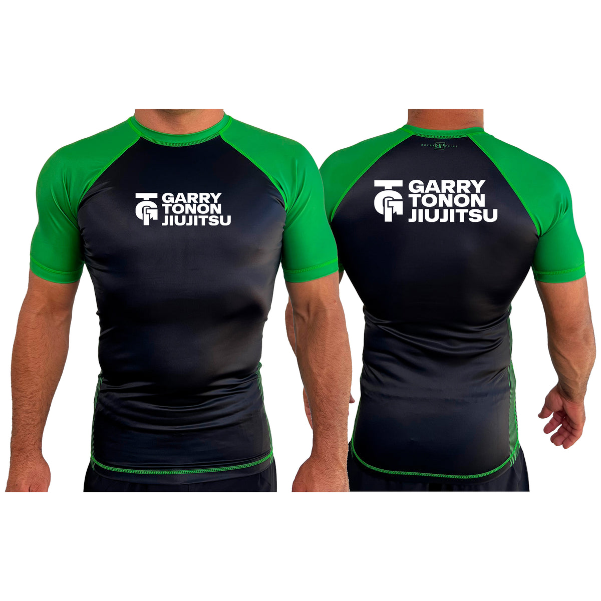 GTJJ All Black Ranked Short Sleeve Rash Guards #8268 D