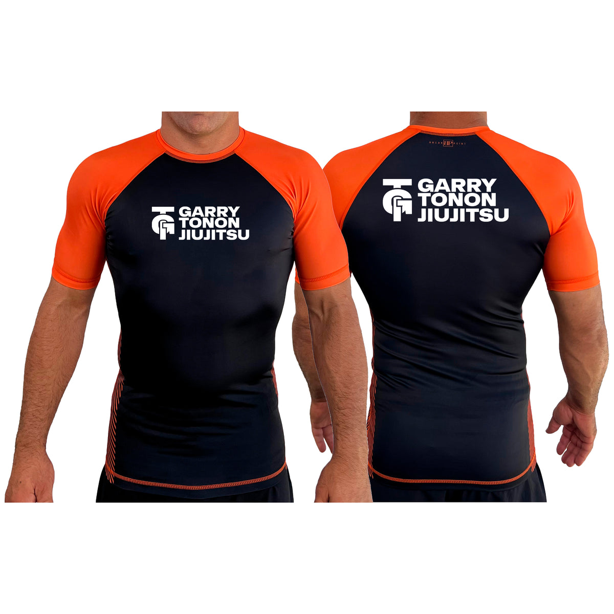 GTJJ All Black Ranked Short Sleeve Rash Guards #8268 D