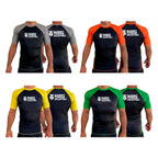 GTJJ All Black Ranked Short Sleeve Rash Guards #8268 D