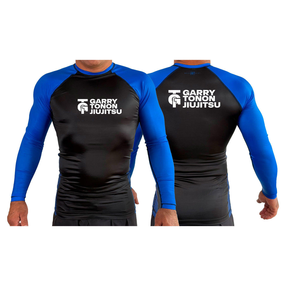 GTJJ All Black Ranked Long Sleeve Rash Guards #8268 D