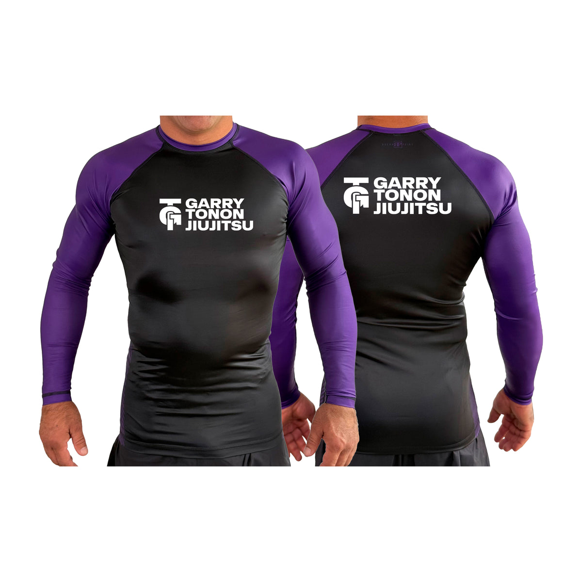 GTJJ All Black Ranked Long Sleeve Rash Guards #8268 D