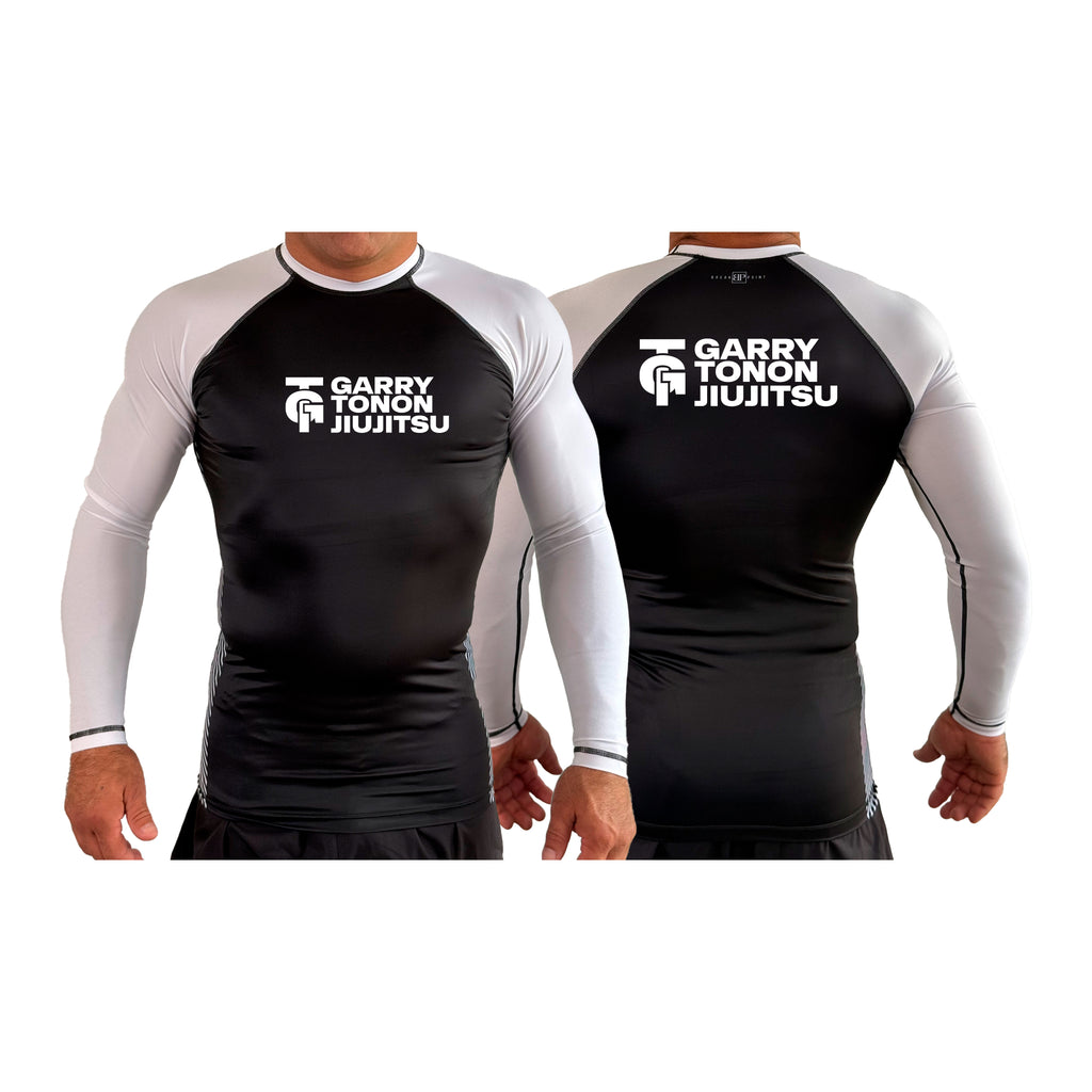 GTJJ All Black Ranked Long Sleeve Rash Guards #8268 D