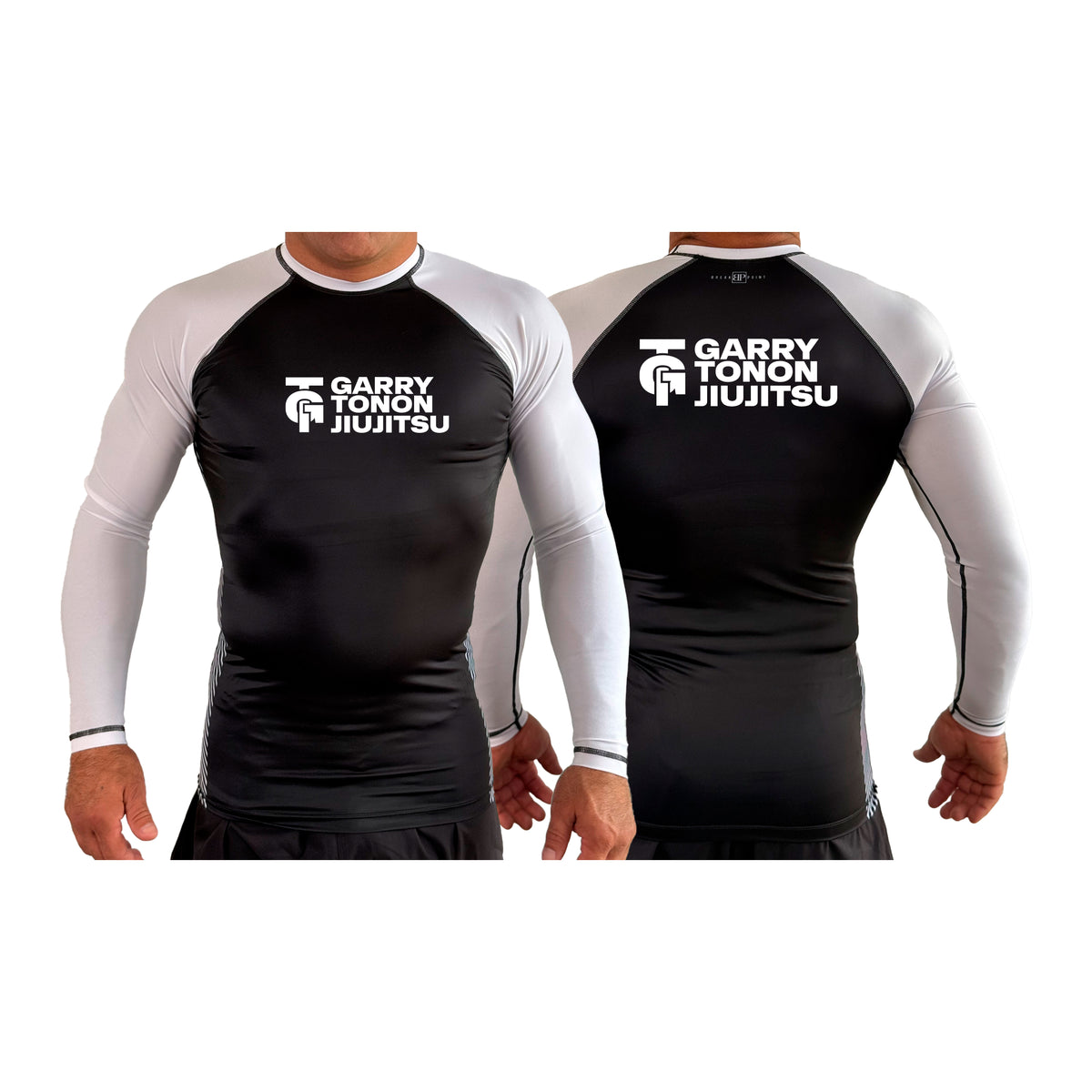GTJJ All Black Ranked Long Sleeve Rash Guards #8268 D