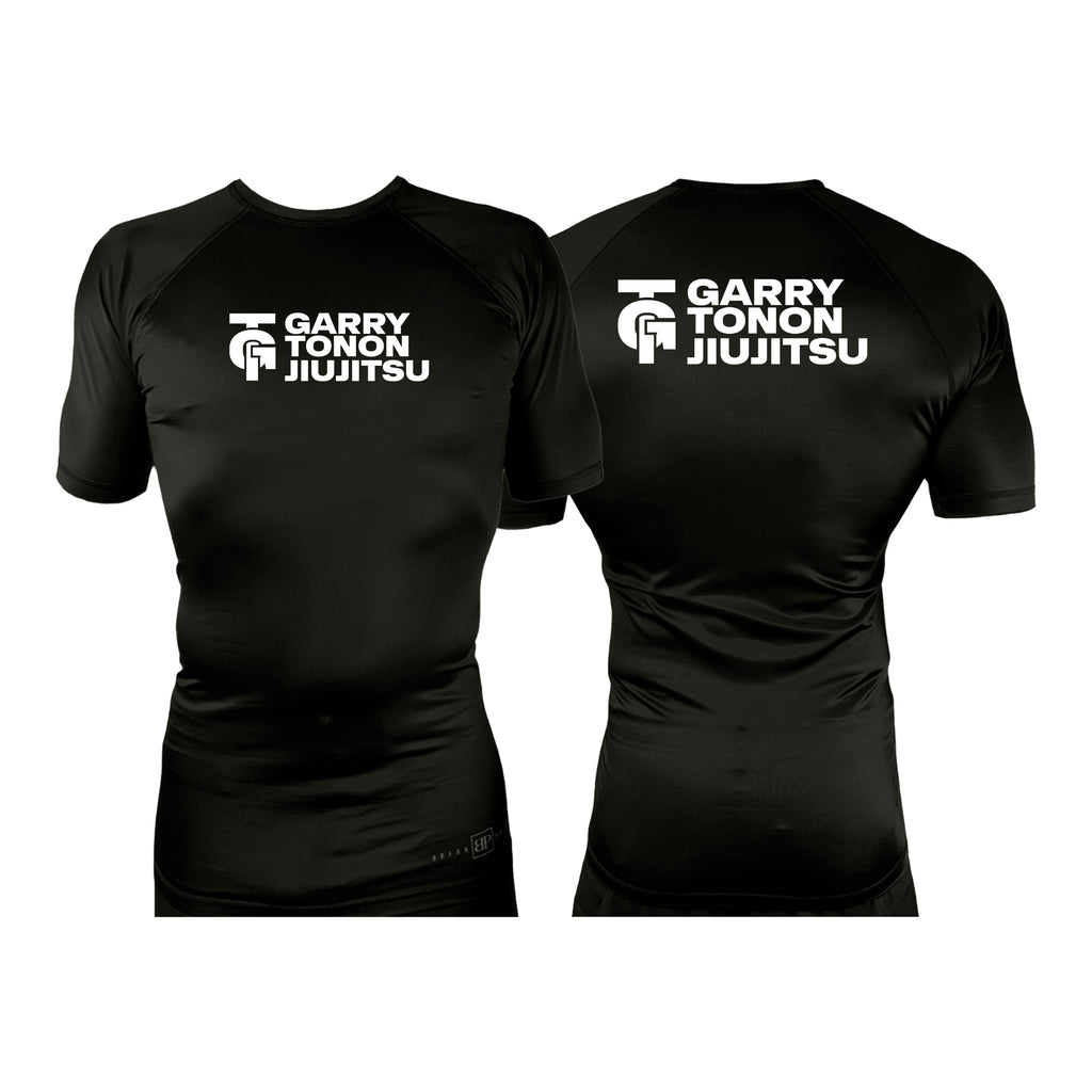 GTJJ All Black Rash Guards Short Sleeves #8268 D