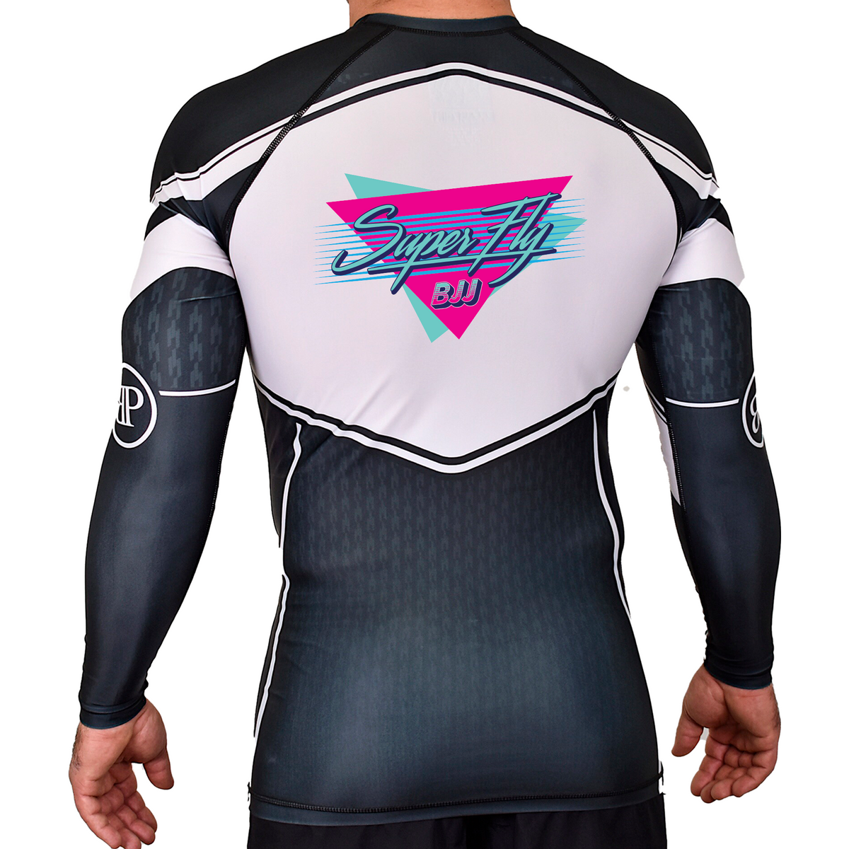 SuperFly BJJ Academy Rash Guards Black/White #8269 A