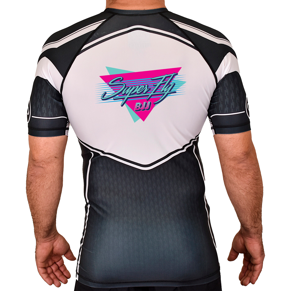 SuperFly BJJ Academy Rash Guards Black/White #8269 A