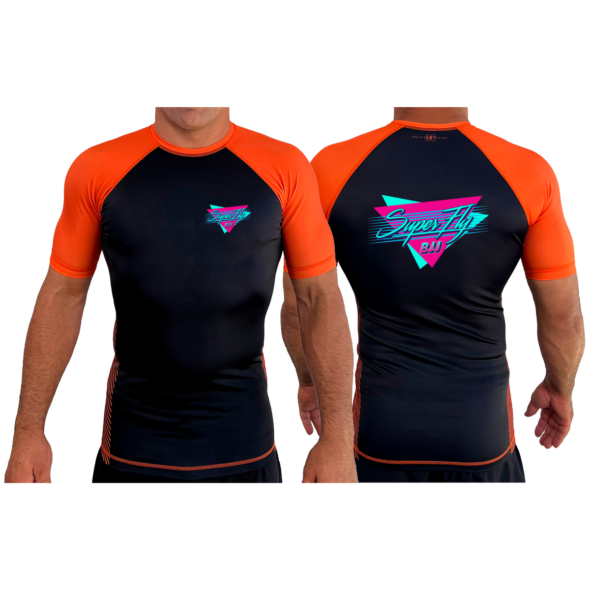 SuperFly BJJ All Black Ranked Short Sleeve Rash Guards #8269 A