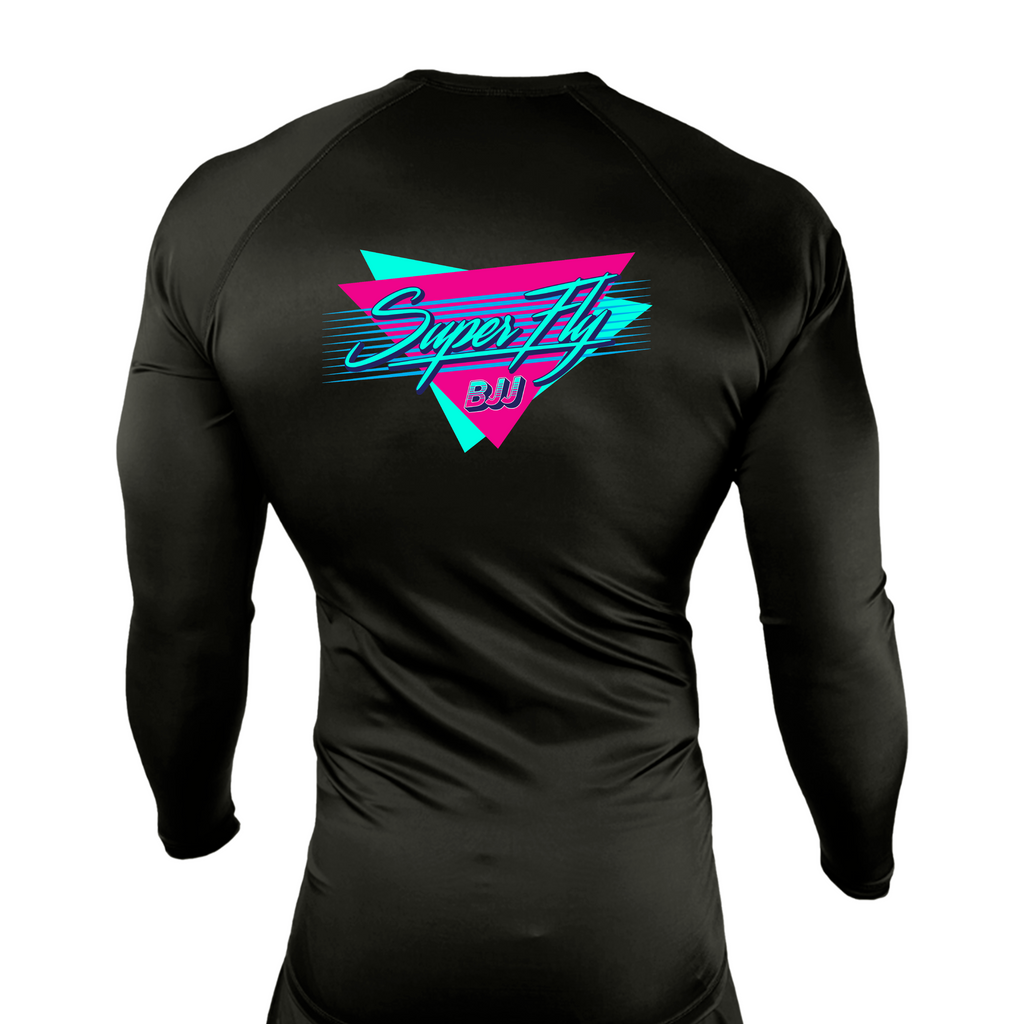 SuperFly BJJ All Black Rash Guards Long Sleeves #8269 A
