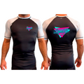 SuperFly BJJ All Black Ranked Short Sleeve Rash Guards #8269 A