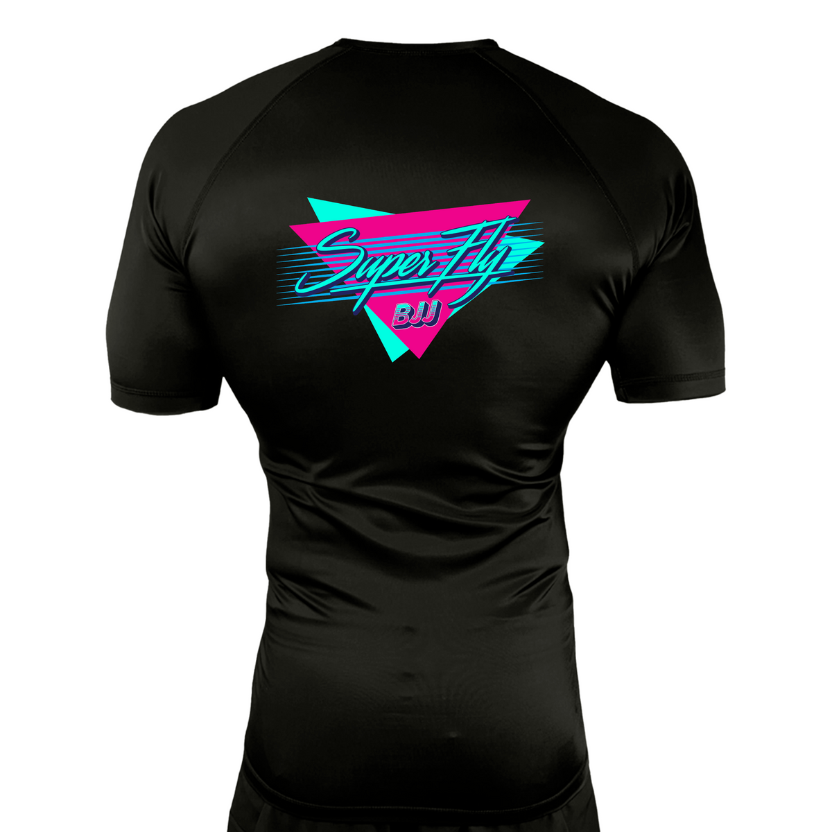SuperFly BJJ All Black Rash Guards Short Sleeves #8269 A