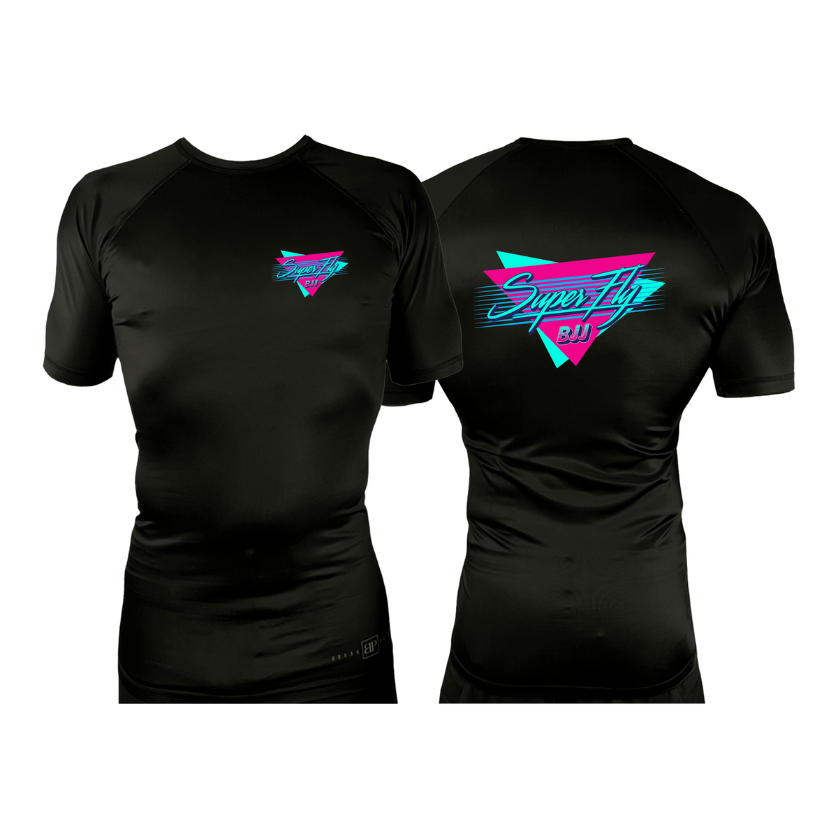 SuperFly BJJ All Black Rash Guards Short Sleeves #8269 A