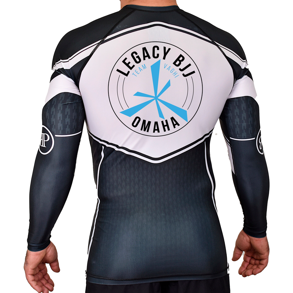 Legacy Omaha Academy Rash Guards Black/White #8270 A (BJJ)