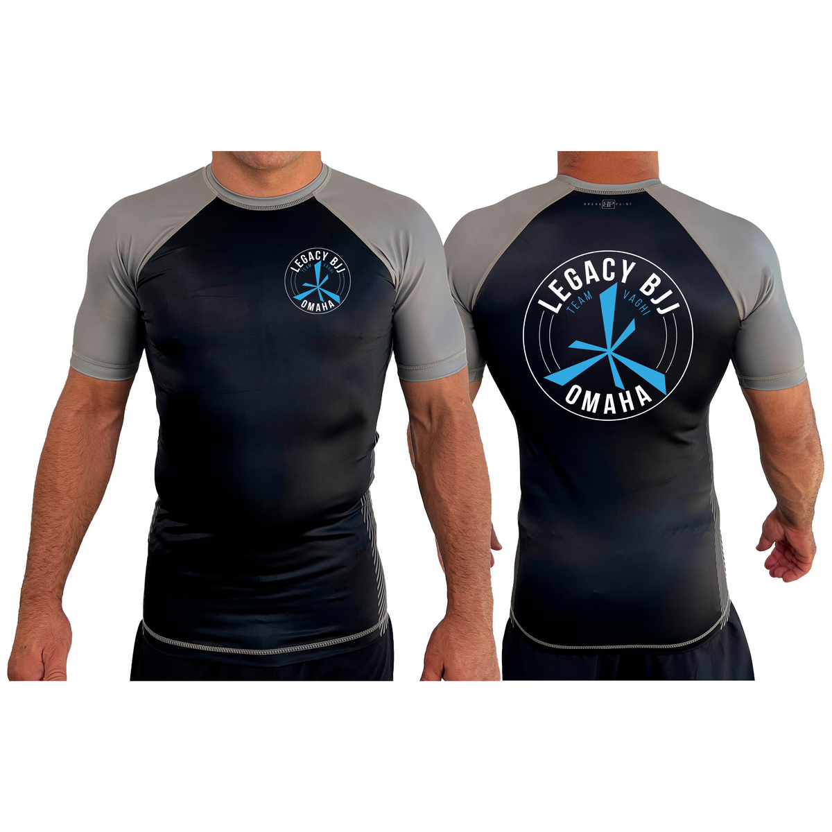 Legacy Omaha All Black Ranked Short Sleeve Rash Guards #8270 A (BJJ)