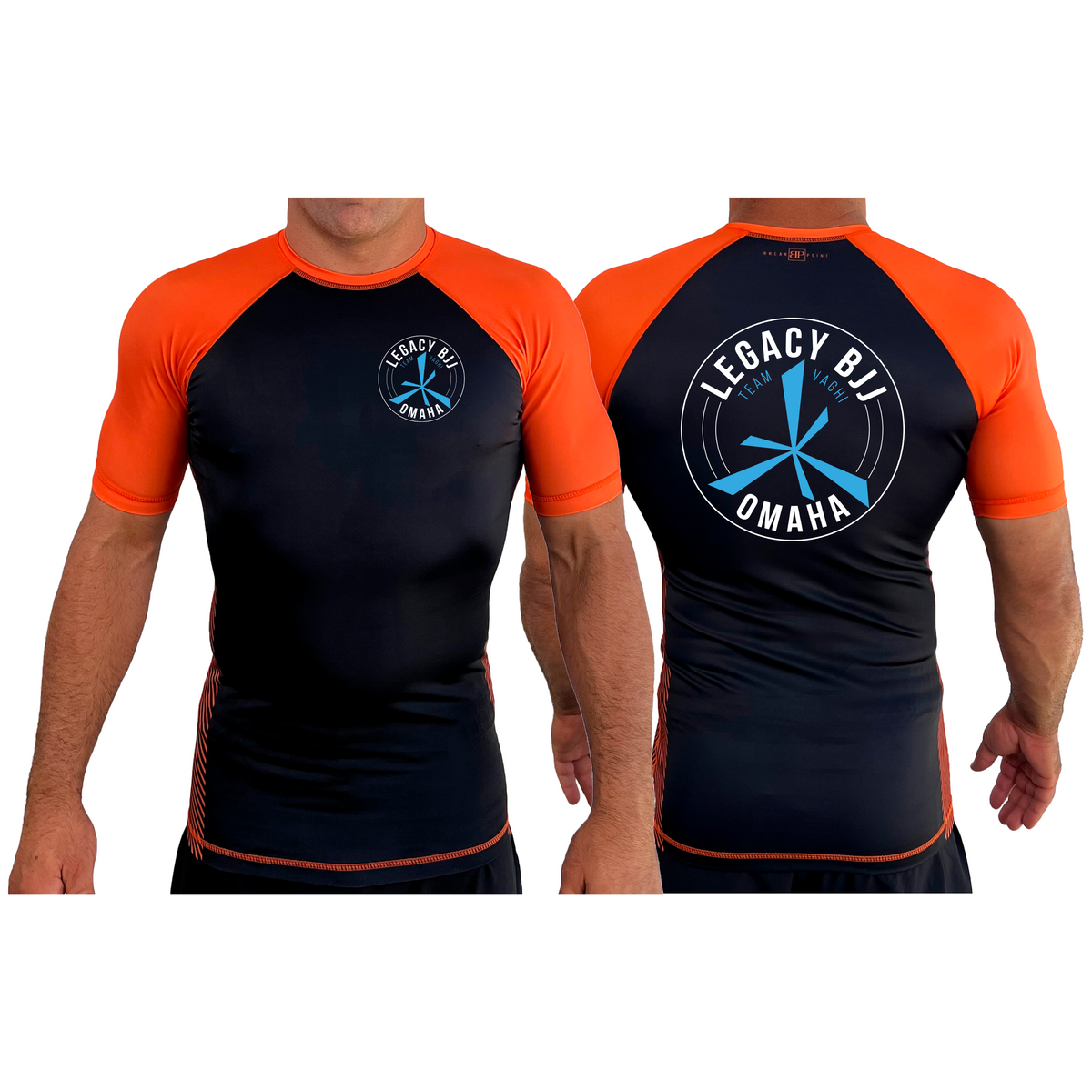 Legacy Omaha All Black Ranked Short Sleeve Rash Guards #8270 A (BJJ)