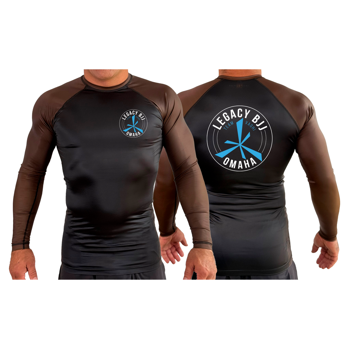 Legacy Omaha All Black Ranked Long Sleeve Rash Guards #8270 A (BJJ)