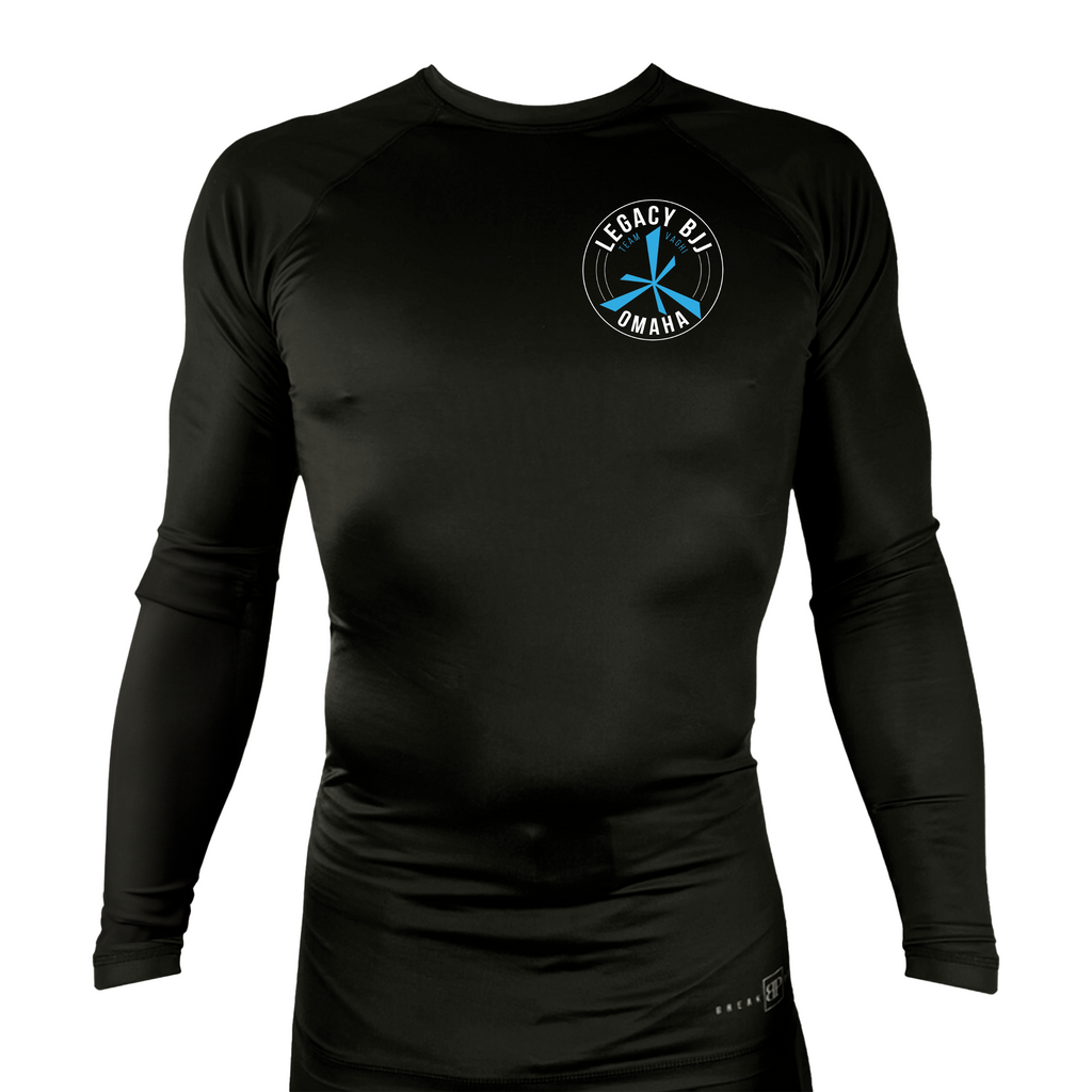 Legacy Omaha All Black Rash Guards Long Sleeves #8270 A (BJJ)