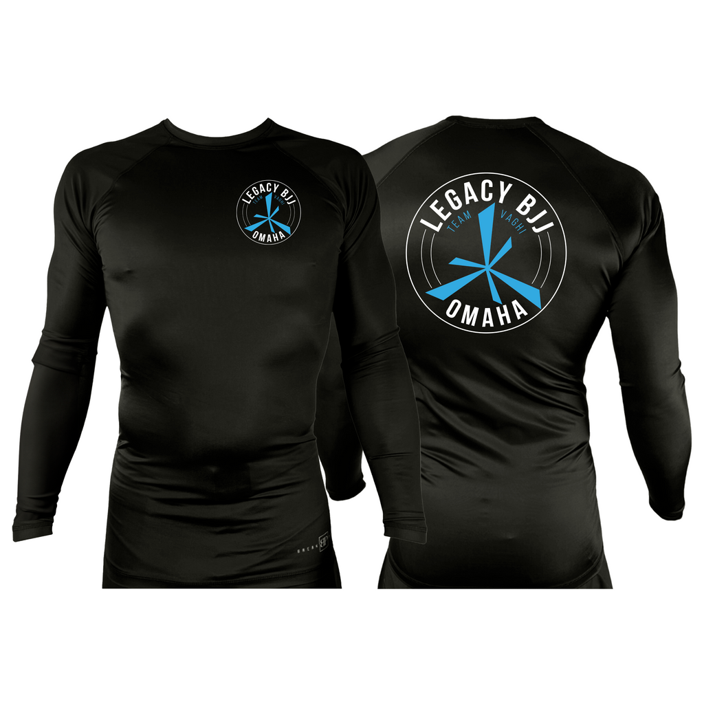 Legacy Omaha All Black Rash Guards Long Sleeves #8270 A (BJJ)