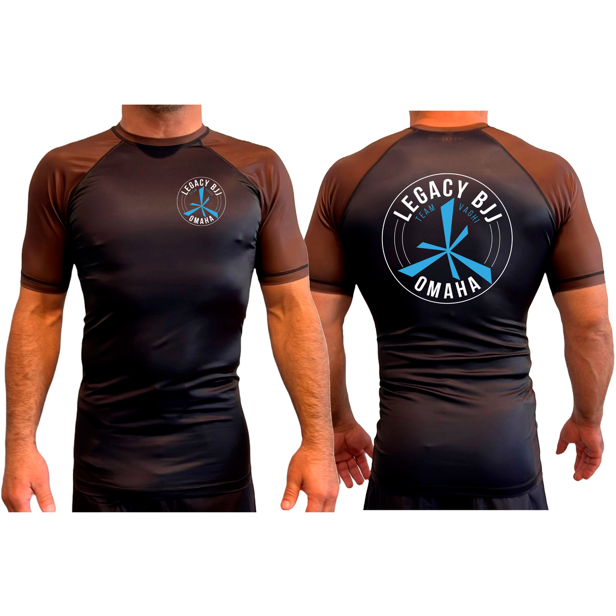Legacy Omaha All Black Ranked Short Sleeve Rash Guards #8270 A (BJJ)