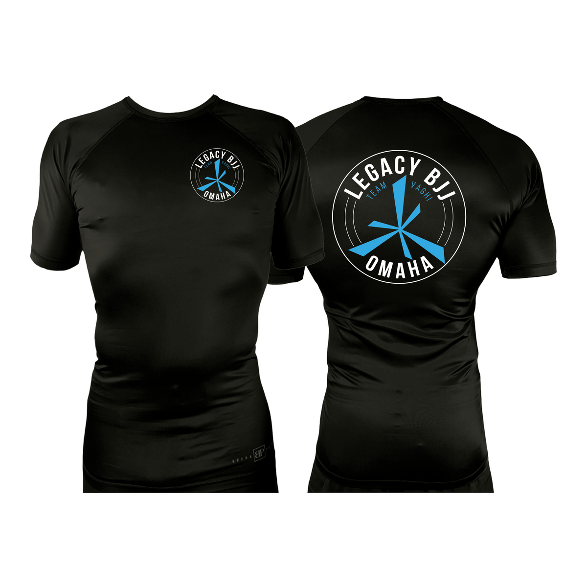 Legacy Omaha All Black Rash Guards Short Sleeves #8270 A (BJJ)