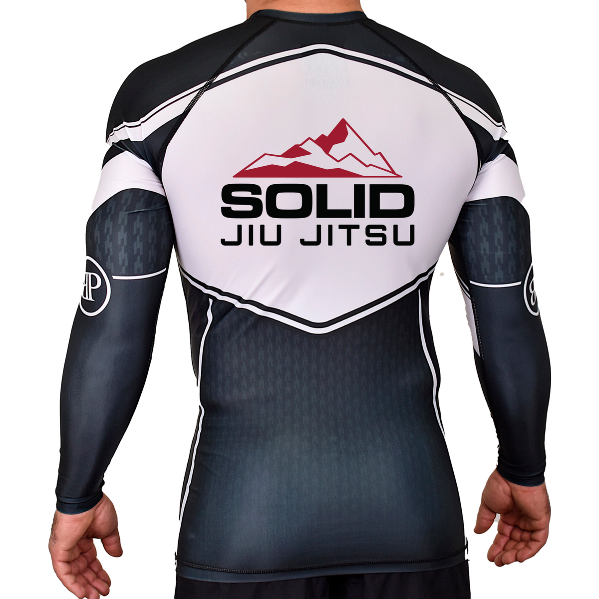 Solid Jiu Jitsu Academy Rash Guards Black/White #8271 A