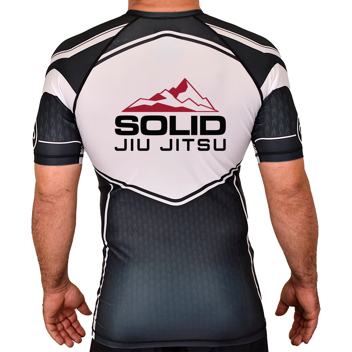 Solid Jiu Jitsu Academy Rash Guards Black/White #8271 A