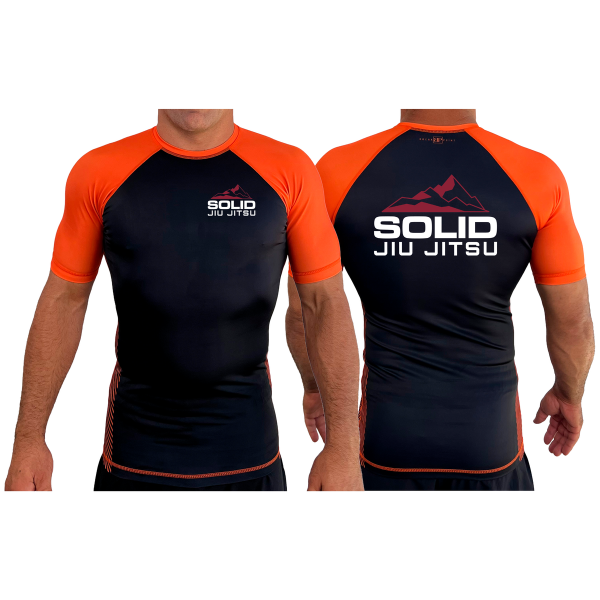 Solid Jiu Jitsu All Black Ranked Short Sleeve Rash Guards #8271 A