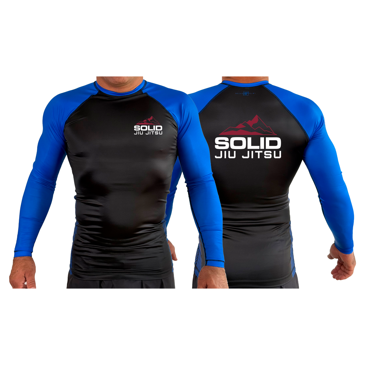 Solid Jiu Jitsu All Black Ranked Long Sleeve Rash Guards #8271 A