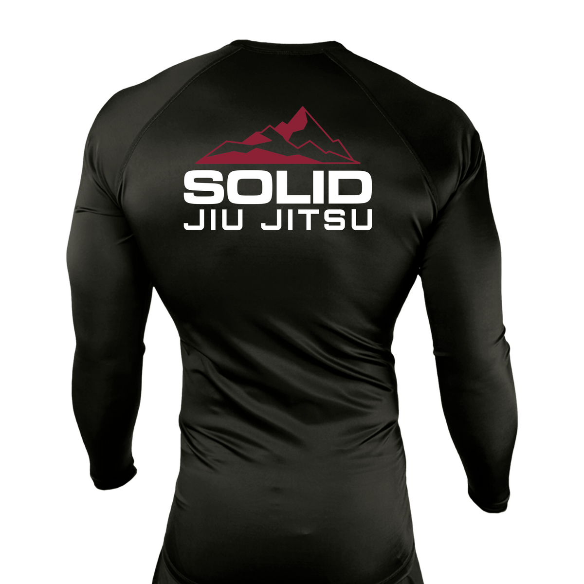 Solid Jiu Jitsu All Black Rash Guards Long Sleeves #8271 A