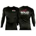 Solid Jiu Jitsu All Black Rash Guards Long Sleeves #8271 A