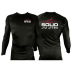 Solid Jiu Jitsu All Black Rash Guards Long Sleeves #8271 A