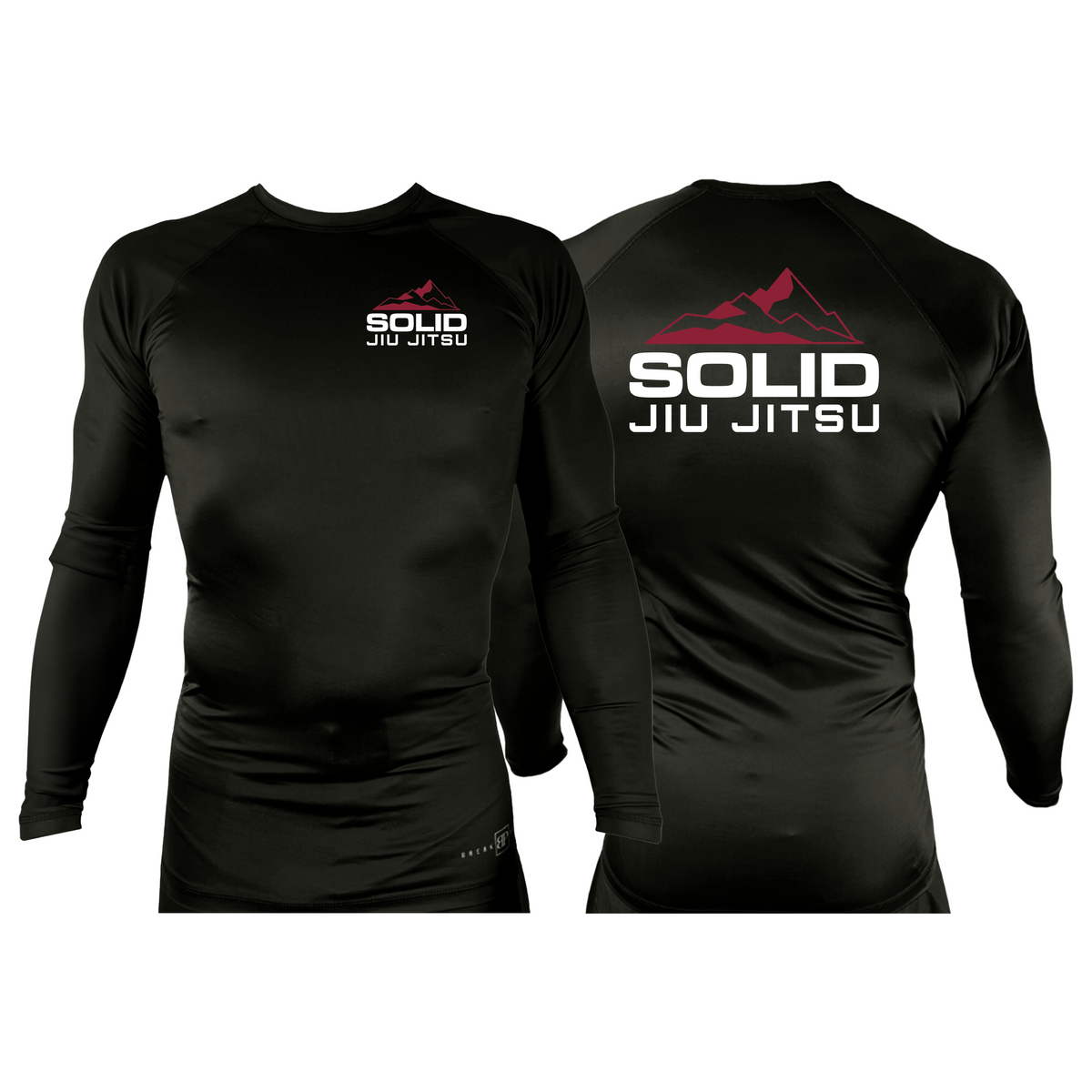 Solid Jiu Jitsu All Black Rash Guards Long Sleeves #8271 A