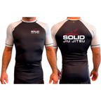 Solid Jiu Jitsu All Black Ranked Short Sleeve Rash Guards #8271 A