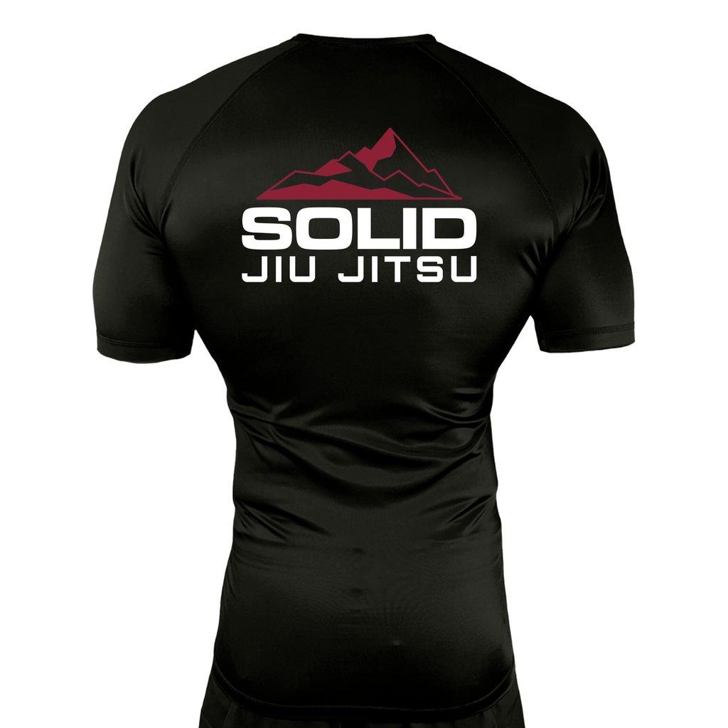 Solid Jiu Jitsu All Black Rash Guards Short Sleeves #8271 A