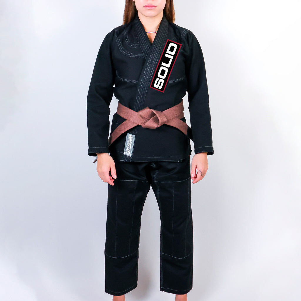 Solid Jiu Jitsu Academy Women's Gi - Black #1887 A