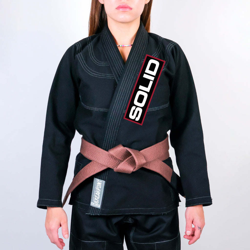 Solid Jiu Jitsu Academy Women's Gi - Black #1887 A
