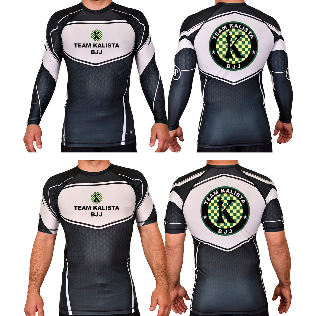 Team Kalista Academy Rash Guards Black/White #8272