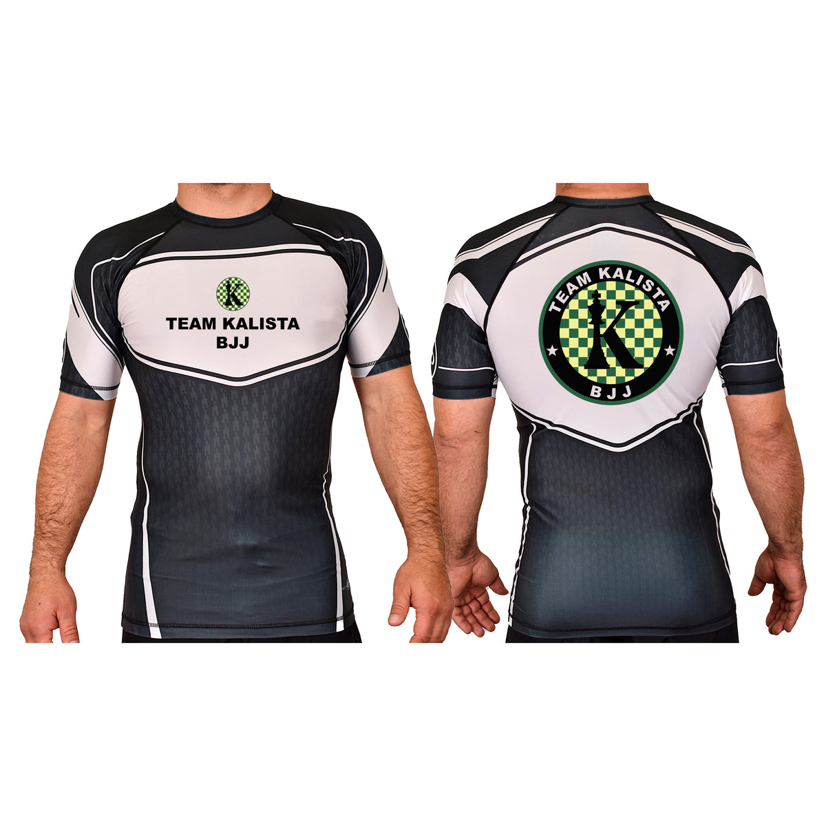 Team Kalista Academy Rash Guards Black/White #8272