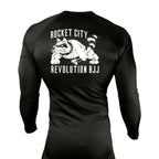 Rocket City Revolution BJJ All Black Custom Rash Guards Long Sleeves #8274