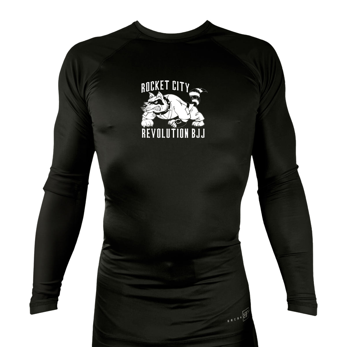 Rocket City Revolution BJJ All Black Custom Rash Guards Long Sleeves #8274