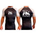 Rocket City Revolution BJJ All Black Ranked Short Sleeve Rash Guards #8274