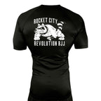 Rocket City Revolution BJJ All Black Custom Rash Guards Short Sleeves #8274