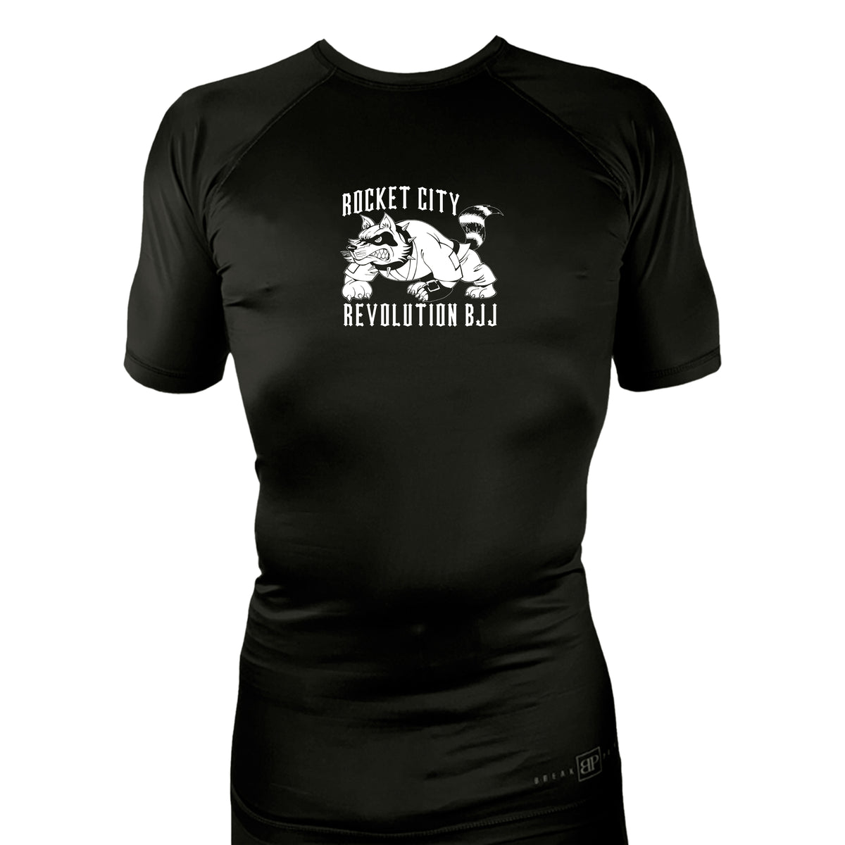 Rocket City Revolution BJJ All Black Custom Rash Guards Short Sleeves #8274
