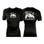 Rocket City Revolution BJJ All Black Custom Rash Guards Short Sleeves #8274