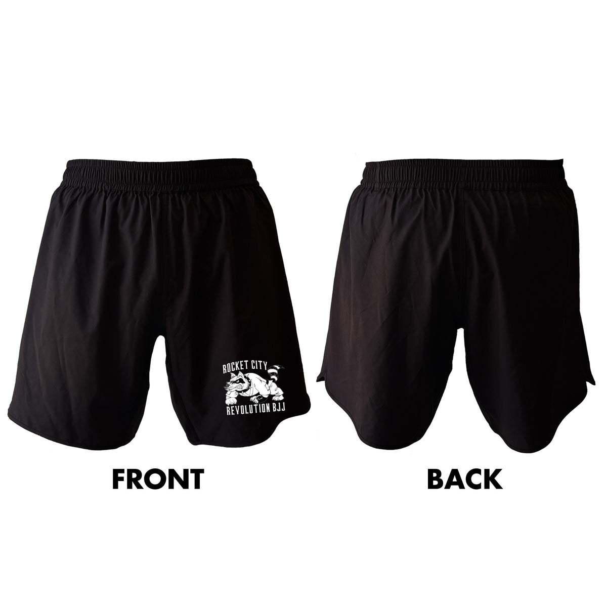 Rocket City Revolution BJJ All Black Custom Shorts 2.0 #8274
